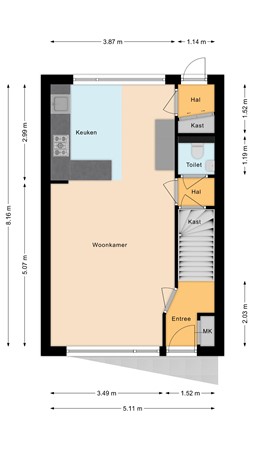 Floorplan - Brasem 53, 2411 PS Bodegraven